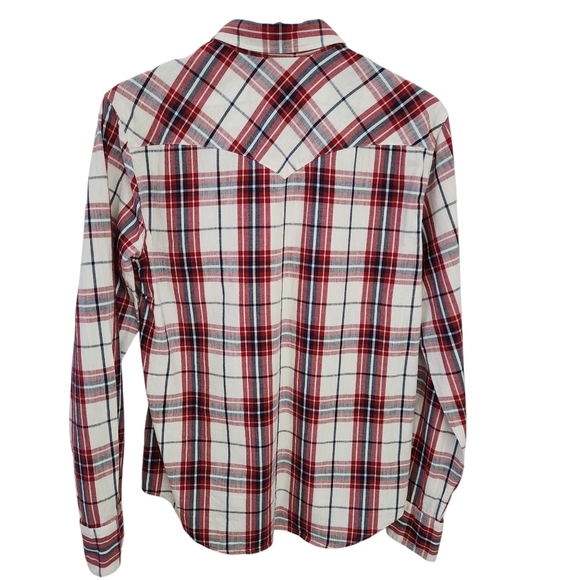 LEVI'S Barstow Western red check snap shirt M cowboy classic fit vintage vibe - Picture 6 of 15
